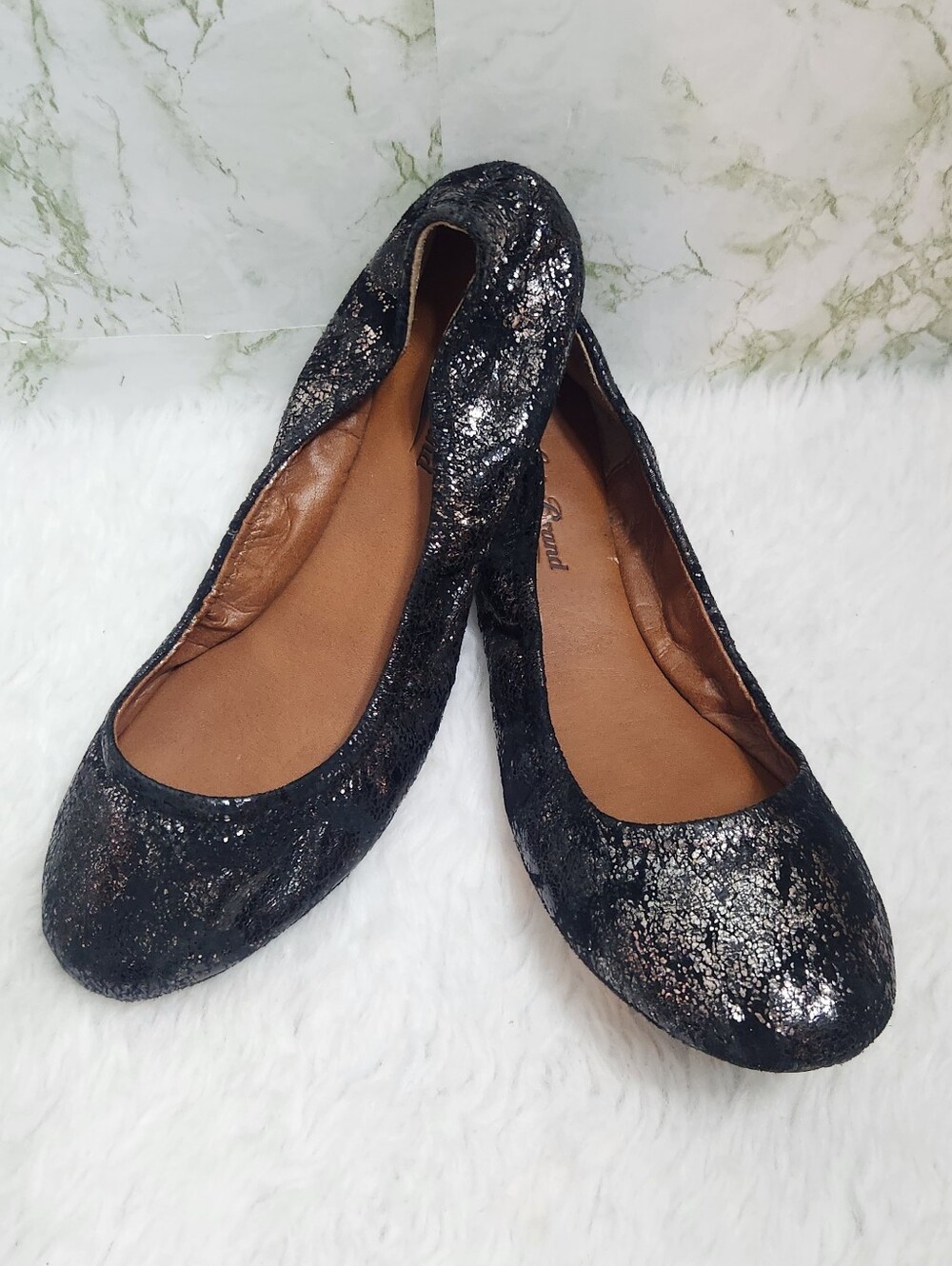 Lucky Brand Black Shimmer Flats